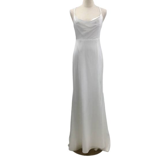 LULU'S S White Destined Romance Spaghetti Strap Backless Maxi Dress NWT B129 - Picture 3 of 12